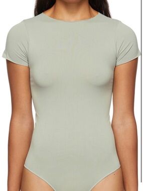 SKIMS Green Essential T-Shirt Bodysuit